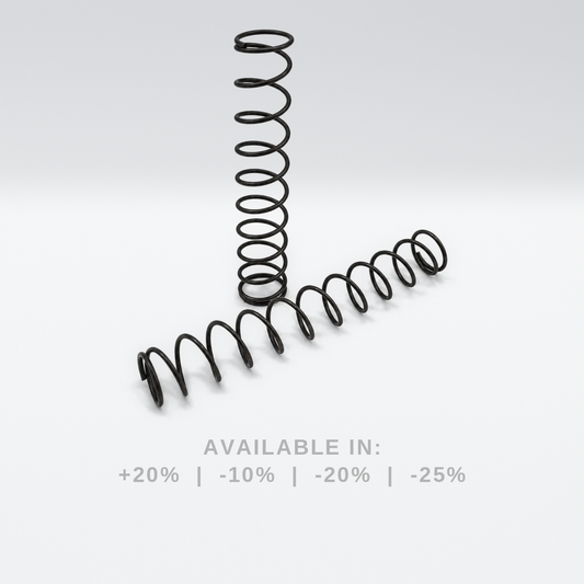 SIG Sauer P320 and P365 striker tuning springs, available in +20%, -10%, -20% and -25%